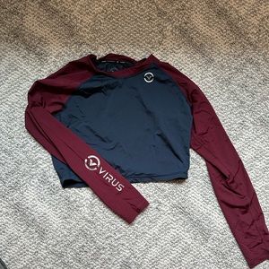 Virus rash guard - medium two tone rash guard - cropped rash guard